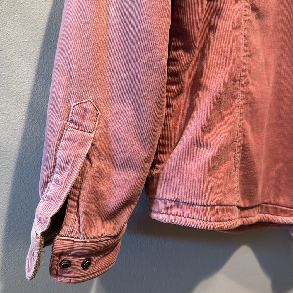 Woolrich Women's Dusty Rose Pink Fleece Lined Corduroy Snap Chore Barn Jacket - Picture 8 of 9